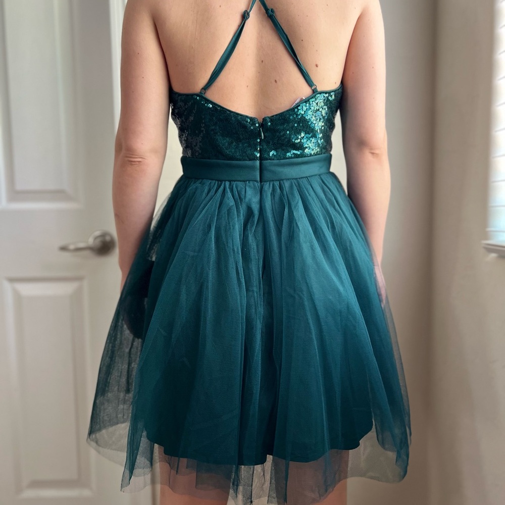 Lulus sparkly tutu green dress. Brand new. Never worn.